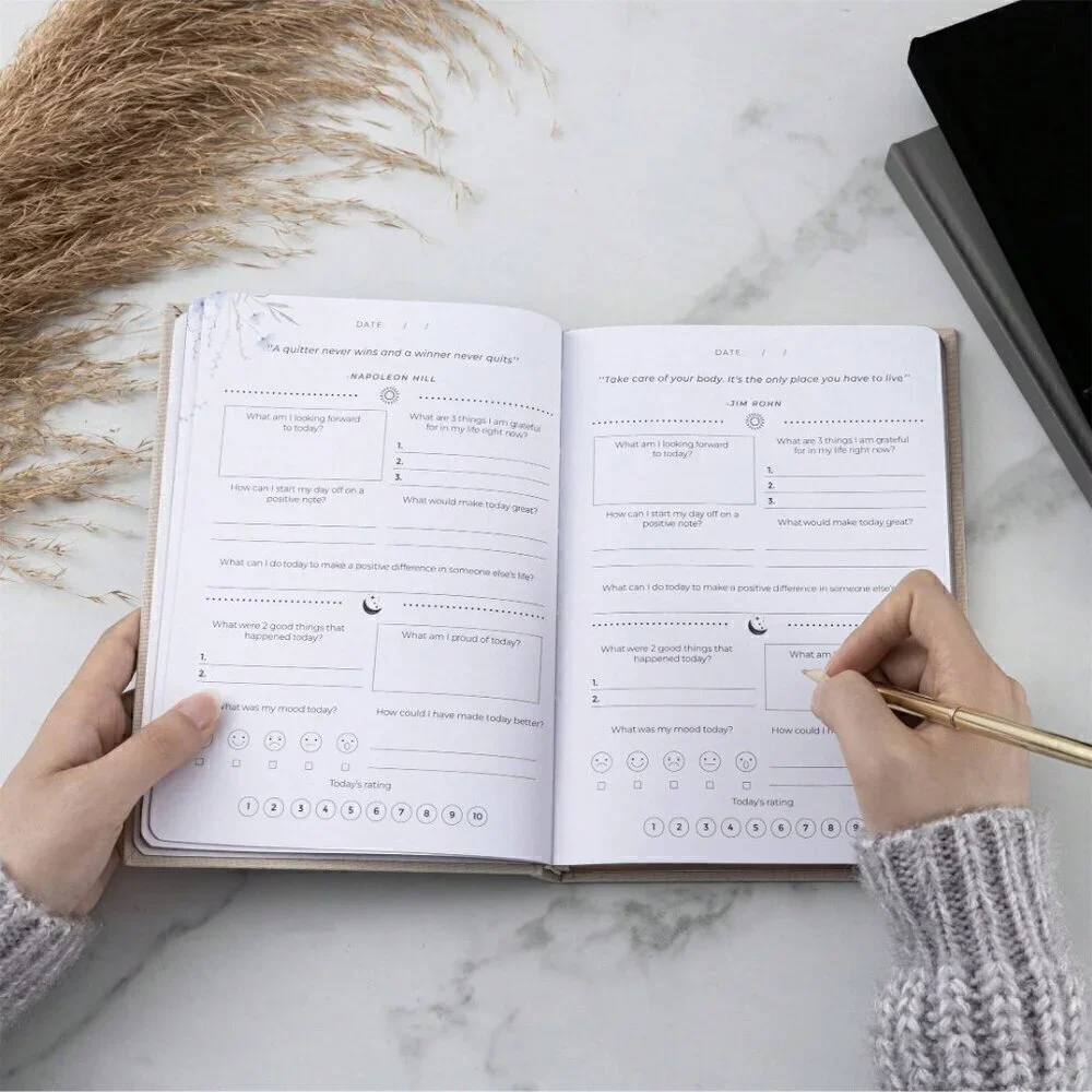 PINK Self Care Journal Aesthetic Wellness Stationery